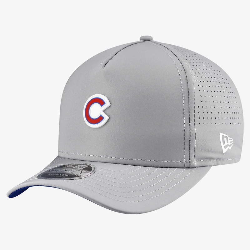Casquette ajustable New Era grise Chicago Cubs Micro Logo 9FORTY M-Crown A-Frame pour homme