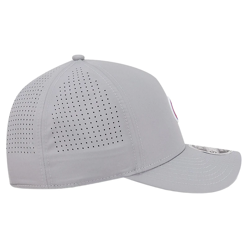 Men's New Era Gray Chicago Cubs Micro Logo 9FORTY M-Crown A-Frame Adjustable Hat
