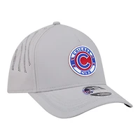 Men's New Era Gray Chicago Cubs Patch 39THIRTY A-Frame M-Crown Perforated Flex Hat