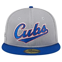 Casquette ajustée 59FIFTY en maille Pivot des Chicago Cubs New Era pour hommes, grise