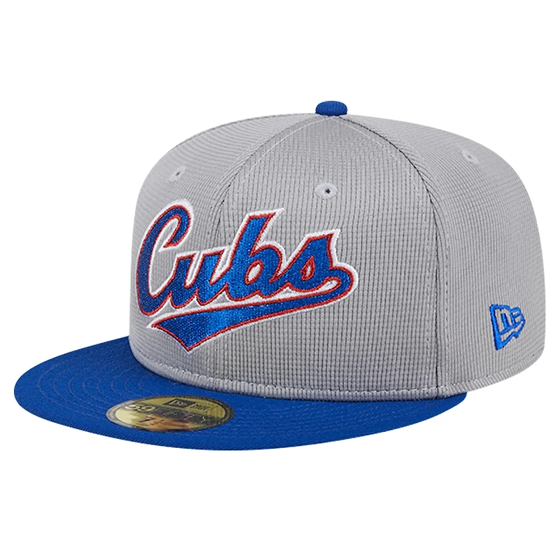 Casquette ajustée 59FIFTY en maille Pivot des Chicago Cubs New Era pour hommes, grise