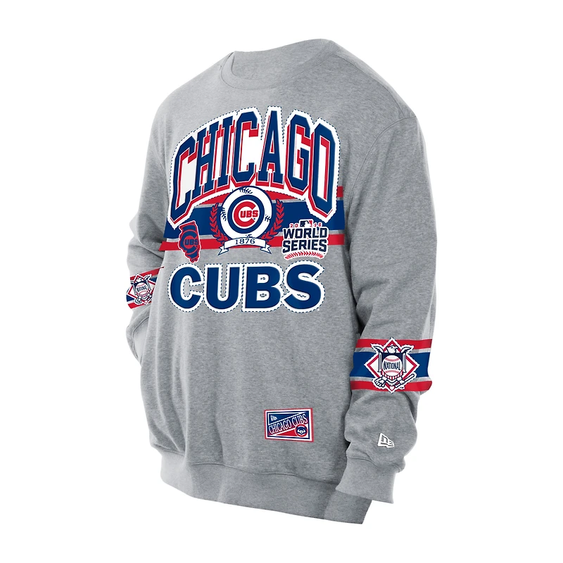 Sweat-shirt New Era gris Chicago Cubs Sport Classics pour homme