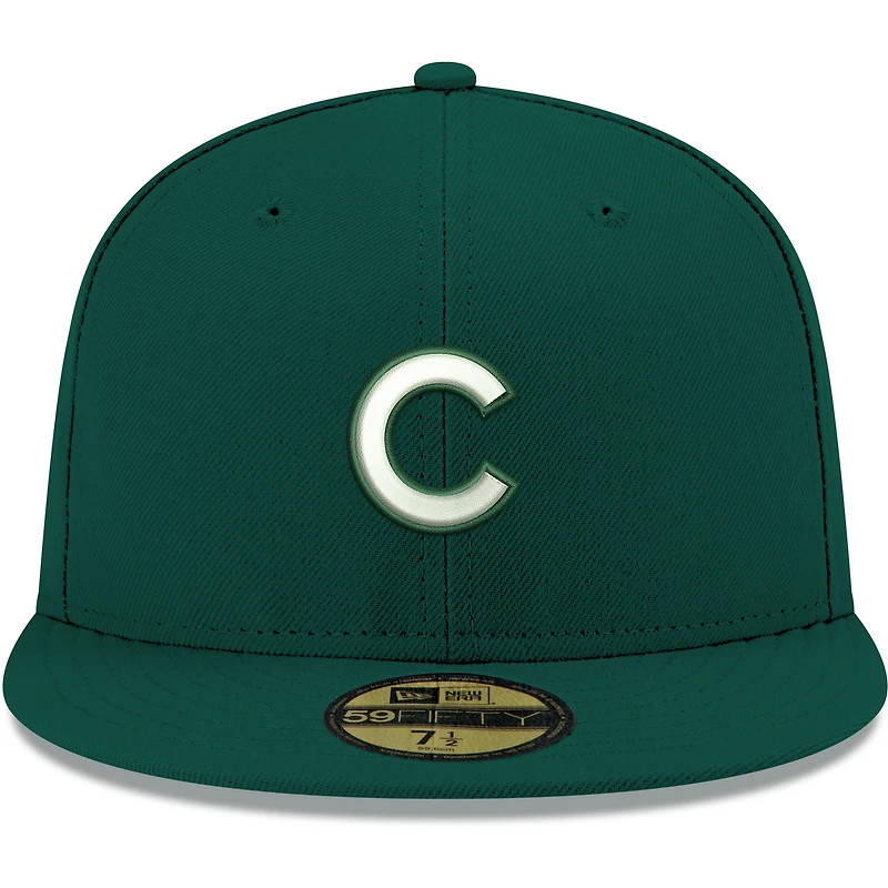Men's New Era Green Chicago Cubs White Logo 59FIFTY Fitted Hat