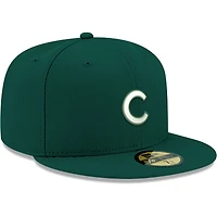 Casquette ajustée 59FIFTY pour homme des Chicago Cubs New Era verte avec logo blanc