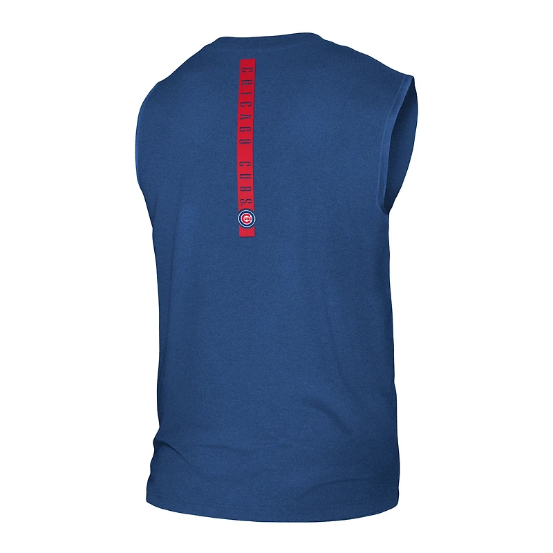 Men's New Era Heather Royal Chicago Cubs Team Muscle Tank Top