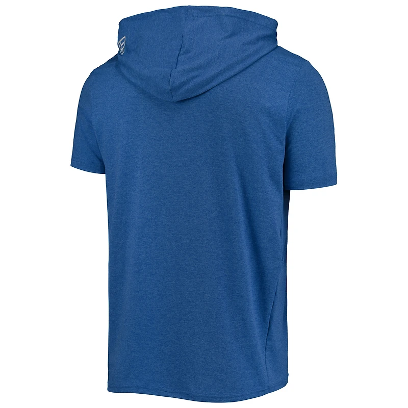 T-shirt à capuche New Era pour homme, bleu royal chiné, Chicago Cubs