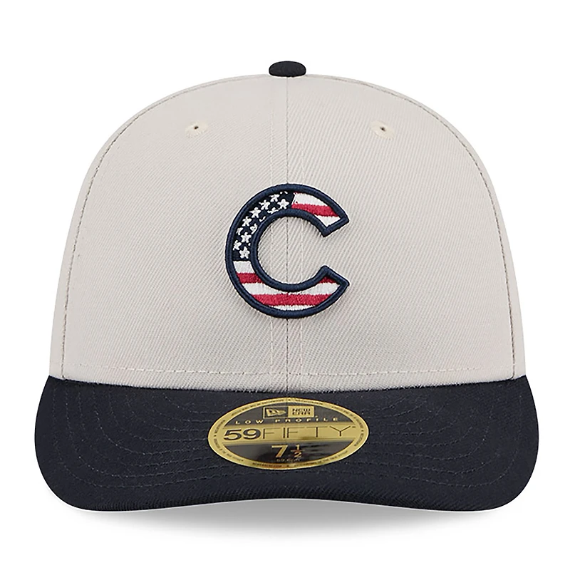 Men's New Era  Khaki/Black Chicago Cubs 2024 Fourth of July Low Profile 59FIFTY Fitted Hat
