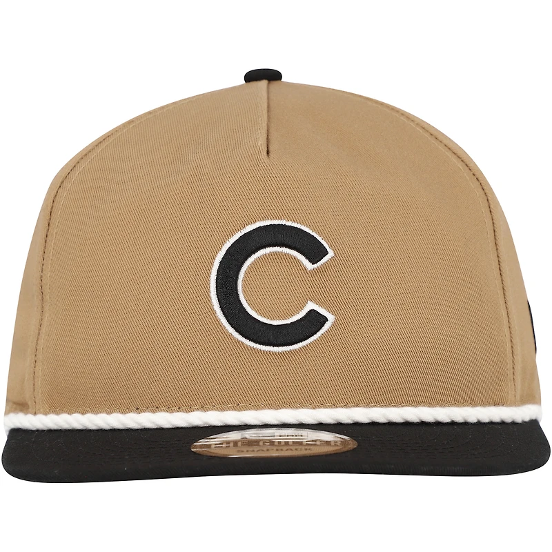 Casquette Snapback de golfeur des Chicago Cubs New Era kaki/noir pour hommes