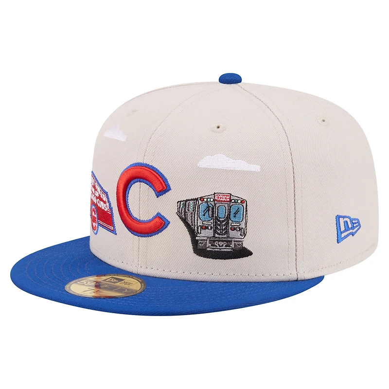 Men's New Era  Khaki Chicago Cubs City Icon 59FIFTY Fitted Hat