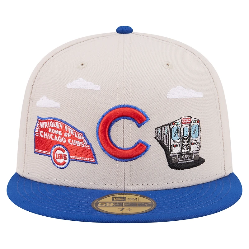 Men's New Era  Khaki Chicago Cubs City Icon 59FIFTY Fitted Hat