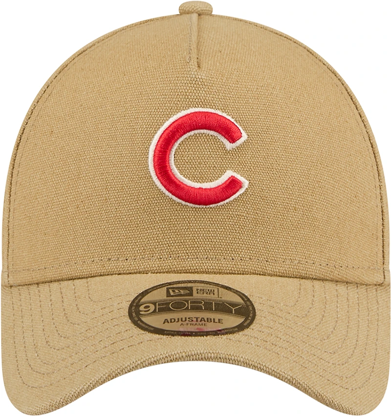 Casquette ajustable 9FORTY A-Frame Essentials Chicago Cubs kaki New Era pour homme