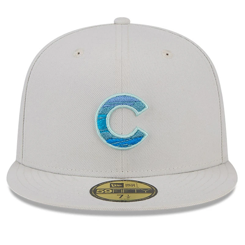 Men's New Era Khaki Chicago Cubs Stone Mist 59FIFTY Fitted Hat