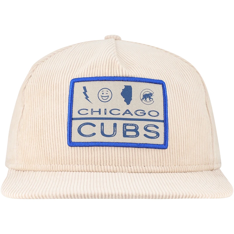 Men's New Era Khaki Chicago Cubs Summer Essential Golfer Snapback Hat