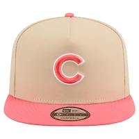 Men's New Era  Light Beige/Coral Chicago Cubs Color Pack A-Frame 9FIFTY Snapback Hat