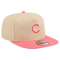 Men's New Era  Light Beige/Coral Chicago Cubs Color Pack A-Frame 9FIFTY Snapback Hat