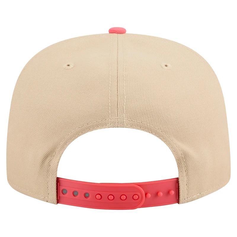Men's New Era  Light Beige/Coral Chicago Cubs Color Pack A-Frame 9FIFTY Snapback Hat