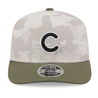 Casquette extensible à boutons-pression 9SEVENTY pour homme, beige clair/olive, Chicago Cubs 2025 Armed Forces Day, New Era