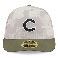 Casquette ajustée 59FIFTY pour homme New Era beige clair/olive Chicago Cubs 2025 Armed Forces Day