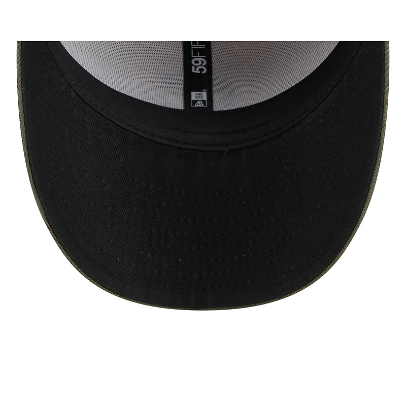 Casquette ajustée 59FIFTY pour homme New Era beige clair/olive Chicago Cubs 2025 Armed Forces Day