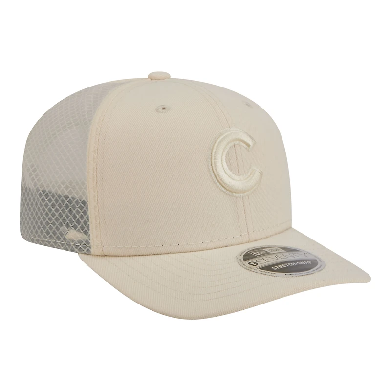 Men's New Era Light Beige Chicago Cubs Color Pack COOLERA 9SEVENTY Trucker Adjustable Hat