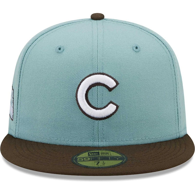 Casquette ajustée 59FIFTY Chicago Cubs Beach Kiss New Era pour homme, bleu clair/marron