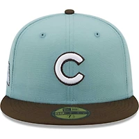 Casquette ajustée 59FIFTY Chicago Cubs Beach Kiss New Era pour homme, bleu clair/marron