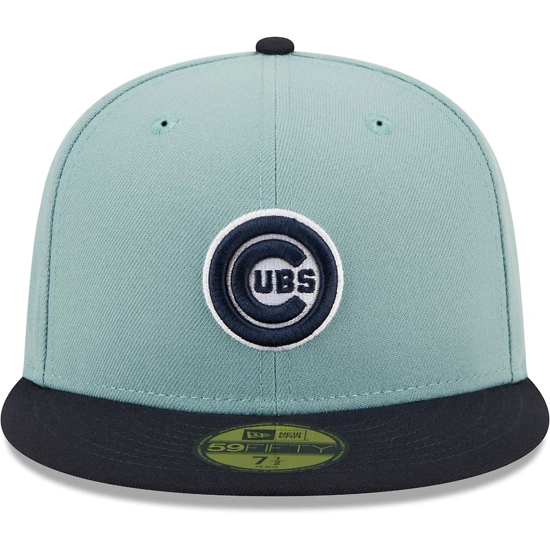 Casquette ajustée 59FIFTY Chicago Cubs Beach Kiss New Era pour homme, bleu clair/bleu marine