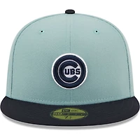 Casquette ajustée 59FIFTY Chicago Cubs Beach Kiss New Era pour homme, bleu clair/bleu marine