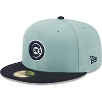 Casquette ajustée 59FIFTY Chicago Cubs Beach Kiss New Era pour homme, bleu clair/bleu marine