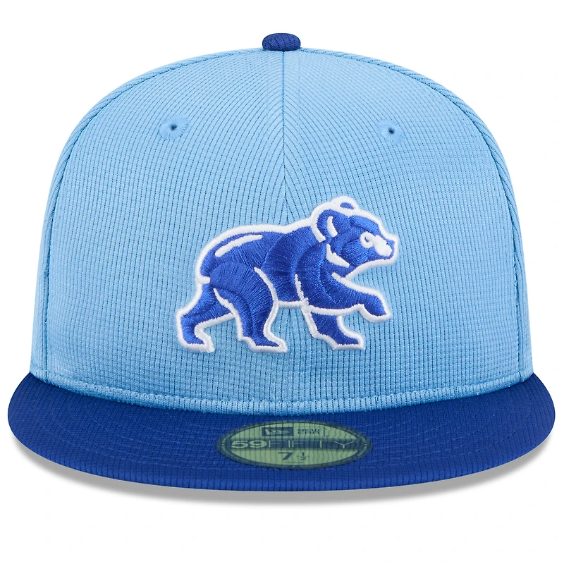 Casquette ajustée 59FIFTY Chicago Cubs 2025 bleu clair pour homme New Era