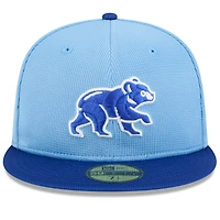Casquette ajustée 59FIFTY Chicago Cubs 2025 bleu clair pour homme New Era