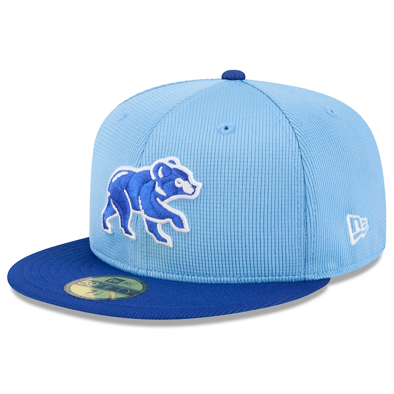 Casquette ajustée 59FIFTY Chicago Cubs 2025 bleu clair pour homme New Era