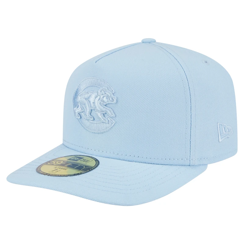 Casquette ajustée New Era 59FIFTY bleu clair pour homme, coloris A-Frame, Chicago Cubs