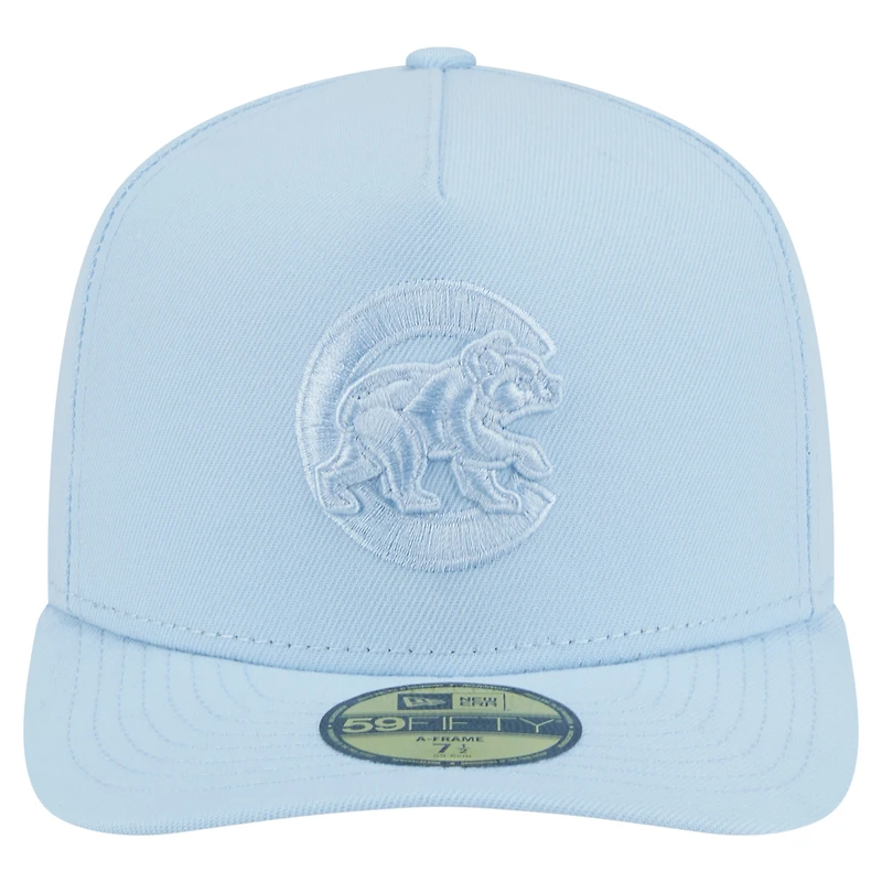 Casquette ajustée New Era 59FIFTY bleu clair pour homme, coloris A-Frame, Chicago Cubs
