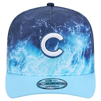 Men's New Era  Light Blue Chicago Cubs Deep Water Pre-Curved 9FIFTY A-Frame Snapback Hat