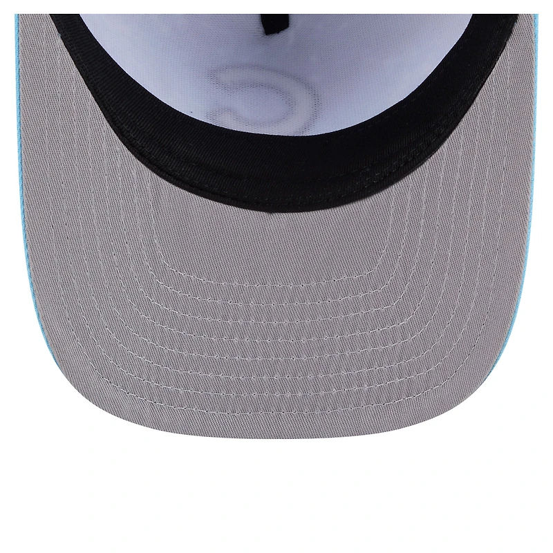 Men's New Era Light Blue Chicago Cubs Deep Water Pre-Curved 9FIFTY A-Frame Snapback Hat