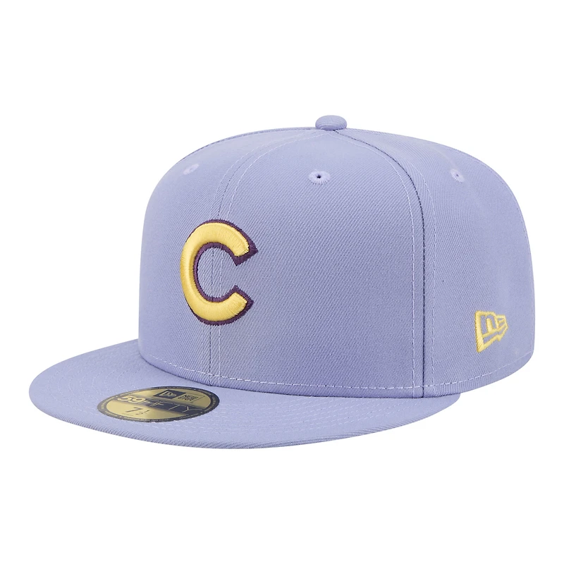 Men's New Era Light Purple Chicago Cubs Lavender Bloom 59FIFTY Fitted Hat