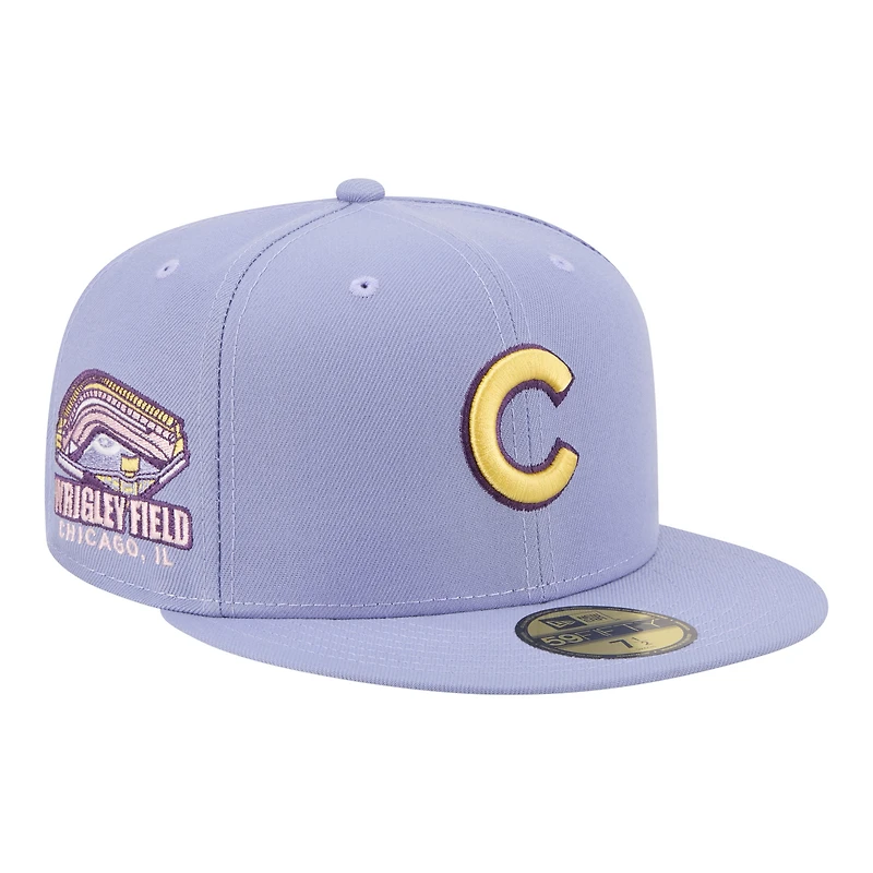 Men's New Era Light Purple Chicago Cubs Lavender Bloom 59FIFTY Fitted Hat