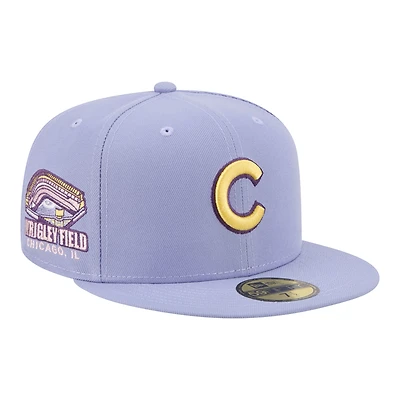 Men's New Era Light Purple Chicago Cubs Lavender Bloom 59FIFTY Fitted Hat