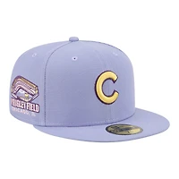 Men's New Era Light Purple Chicago Cubs Lavender Bloom 59FIFTY Fitted Hat