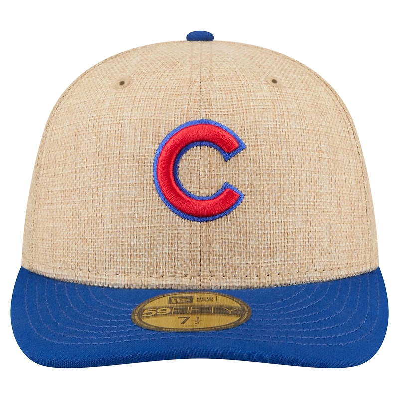 Men's New Era Natural/Royal Chicago Cubs Twine 59FIFTY Fitted Hat