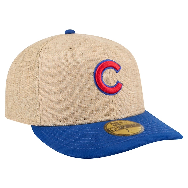 Men's New Era Natural/Royal Chicago Cubs Twine 59FIFTY Fitted Hat