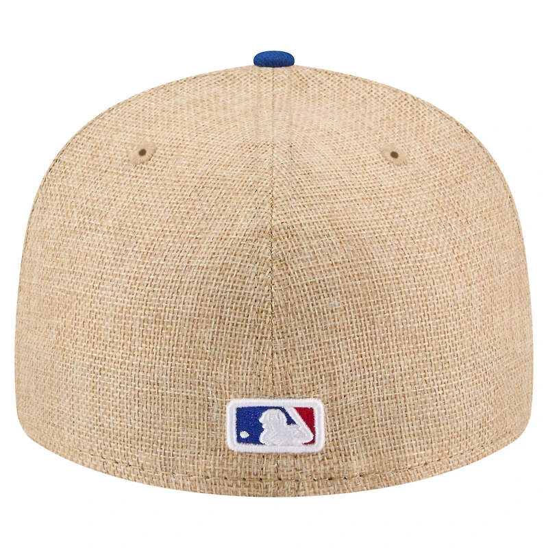 Men's New Era Natural/Royal Chicago Cubs Twine 59FIFTY Fitted Hat