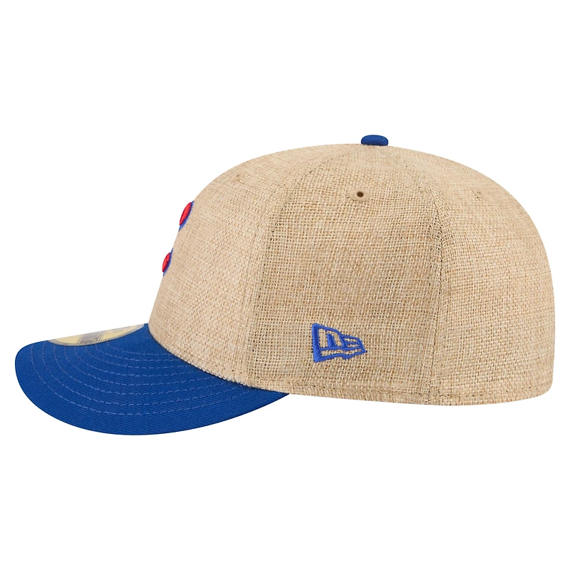 Men's New Era Natural/Royal Chicago Cubs Twine 59FIFTY Fitted Hat