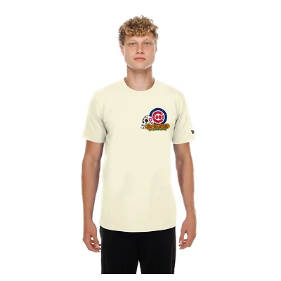 Men's New Era Natural Chicago Cubs Dia de los Muertos Sugar Skull T-Shirt