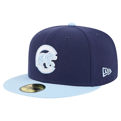 Casquette ajustée 59FIFTY bicolore bleu marine/bleu clair des Chicago Cubs de New Era pour homme