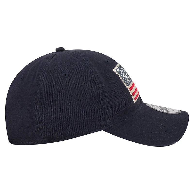 Men's New Era Navy Chicago Cubs Americana Flag 9TWENTY Adjustable Hat