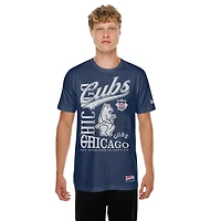 Men's New Era Navy Chicago Cubs  Oversized Throwback Distressed T-Shirt