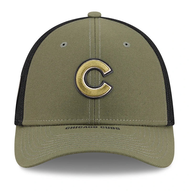 Casquette New Era Flex Olive Chicago Cubs 2026 Journée des Forces armées 39THIRTY M-Crown