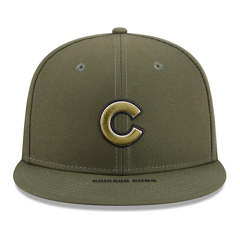 Men's New Era  Olive Chicago Cubs 2026 Armed Forces Day 9FIFTY Snapback Hat